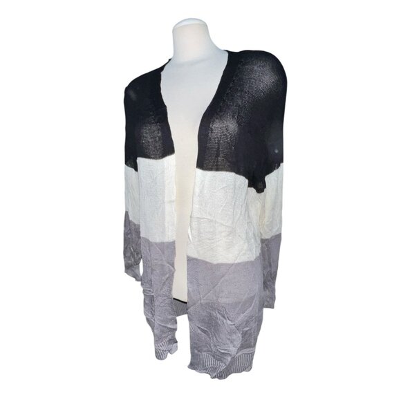 BloomChic Open Front Lightweight Color Block Cardigan Sz 12 (Large) Womens Pocke - Picture 1 of 11